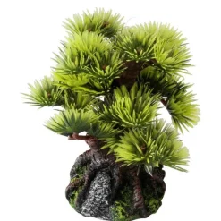 EUROPET Décoration d’aquarium bonsaï miniature artificiel vert - 8 cm