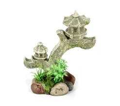 AQUATLANTIS Décoration pour aquarium coloris multicolore Torche Balinaise 3 arches - 13,5 x 9,5 x 7,5 cm