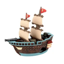 AQUATLANTIS Décoration pour aquarium coloris multicolore Bateau à Voile Pirates - 18 x 7,5 x 17,5 cm