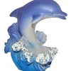 LABEO Décoration pour aquarium en résine coloris bleu statuette dauphin