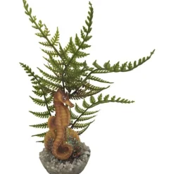LABEO Décoration pour aquarium en résine coloris multicolore statuette hippocampe (livré aléatoirement parmi plusieurs couleurs)