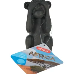 ZOLUX Décoration pour aquarium en résine coloris noir singe de la sagesse « ne vois pas » – 10,3 cm