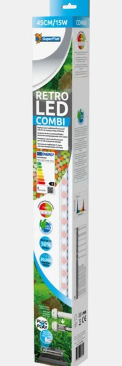 SUPERFISH Eclairage aquarium kitRetro LED combi 45 cm remplacement T5 & T Aquadistri - 15 W