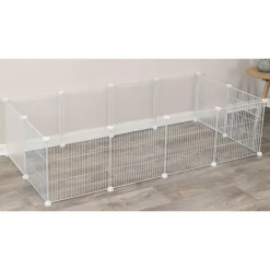TRIXIE Enclos intérieur modulable pour lapin et cochon d'inde coloris blanc – 140 x 35 x 70 cm