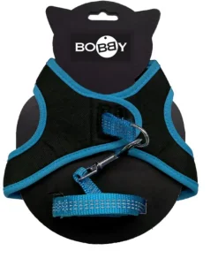 BOBBY Ensemble sellerie pour chat coloris bleu pack harnais et laisse Safe - Taille XS