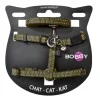 BOBBY Ensemble sellerie pour chat coloris vert en nylon harnais et laisse Safe - Taille XS