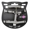 BOBBY Ensemble sellerie pour chat coloris gris en nylon harnais et laisse Safe - Taille XS