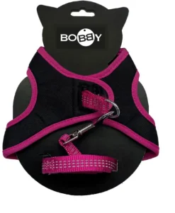 BOBBY Ensemble sellerie pour chat coloris fuchsia pack harnais et laisse Safe - Taille XS