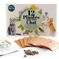 RADIS ET CAPUCINE Enveloppe 12 sachets plantes pour mon chat