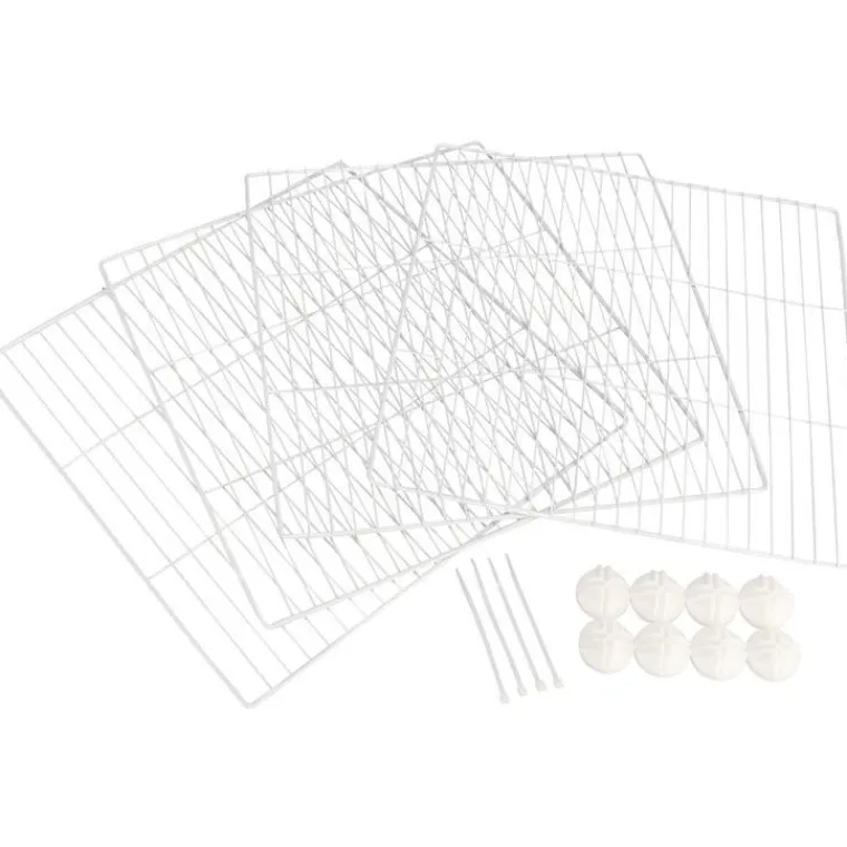 TRIXIE Extension 4 modules pour enclos intérieur lapin et cochon d'inde coloris blanc – 4 x 35 x 35 cm