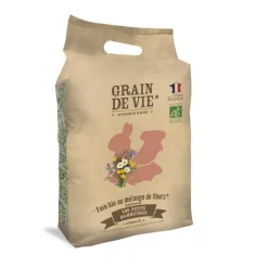 GRAIN DE VIE Foin bio au mélange de fleurs pour petits mammifères - 25 L