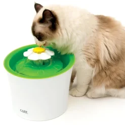 CATIT Fontaine à eau pour chat blanche et verte Cat-it Flower - 3 L