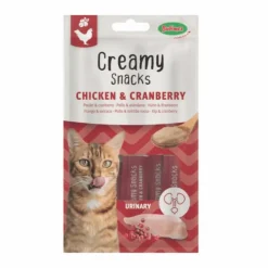 BUBIMEX Friandise en crème pour chat poulet et cranberry Creamy x 4 - 60 g