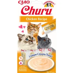 CHURU Friandise en crème pour chat au poulet Inaba - 4 x 14 g