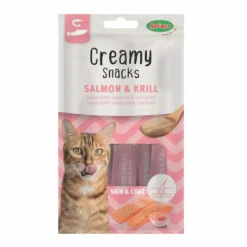 BUBIMEX Friandise en crème pour chat saumon et krill Creamy x 4 - 60 g