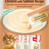 CHURU Friandise en crème pour chat poulet et saumon Inaba Ciao - 4 x 14 g