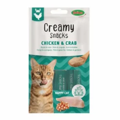 BUBIMEX Friandise en crème pour chat poulet et crabe Creamy x 4 - 60 g