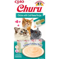 CHURU Friandises liquides pour chat poulet/crabe Inaba - 4 x 14 g
