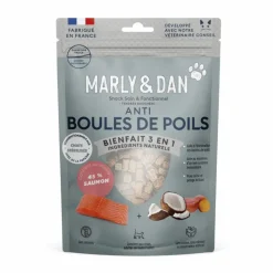 MARLY & DAN Friandises pour chat tendres bouchées boules de poils - 40 g