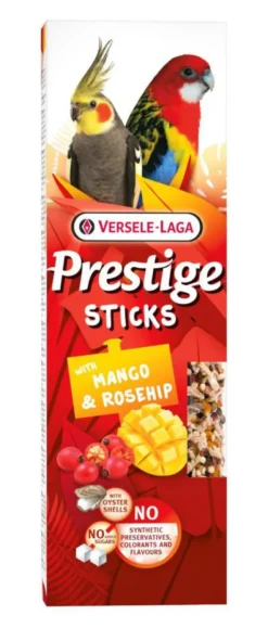 VERSELE LAGA Friandises pour grandes perruches Prestige Sticks Mangue & Églantine - 2 x 70 g