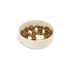 SCRUFFS Gamelle anti-glouton pour chien en grès coloris beige clair - 16 x 16 x 5 cm