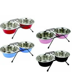 EUROPET Gamelle double pour chien - 2 x 1 890 ml