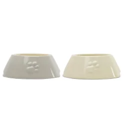 SCRUFFS Gamelle pour chien aux longues oreilles coloris beige en grès – 21 x 21 x 8,5 cm