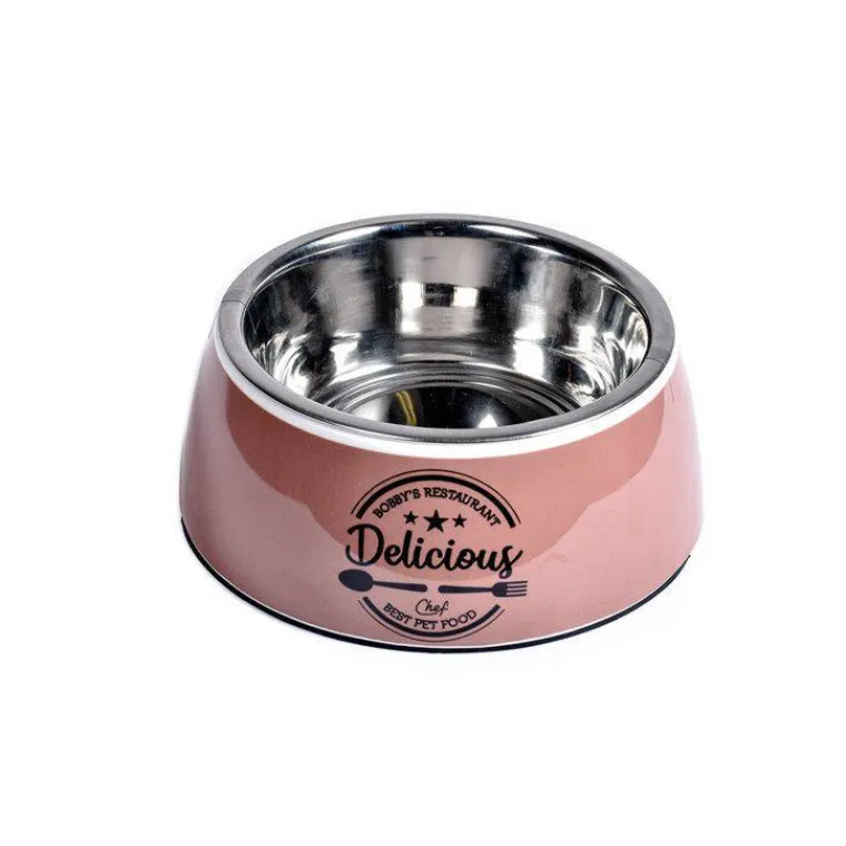 BOBBY Gamelle pour chien coloris rose en mélamine Delicious – Taille S