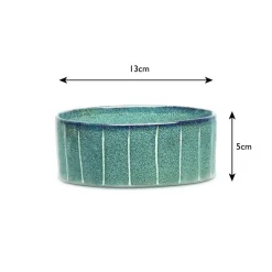 SCRUFFS Gamelle pour chien en grès coloris gris avec rayures Reactive Glaze - 13 x 13 x 5 cm