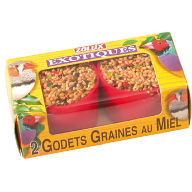 ZOLUX Godets pour oiseaux exotiques au miel - x 2