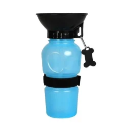 WOUAPY Gourde avec bol intégré bleue pour chien - 500 ml