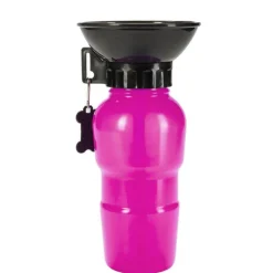 WOUAPY Gourde avec bol intégré rose pour chien - 500 ml