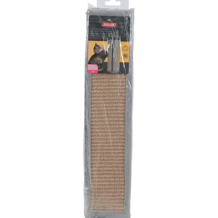 ZOLUX Griffoir mural d’angle à fixer gris contreplaqué chanvre - 24 x 2,5 x 56 cm