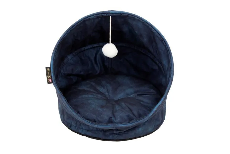 SCRUFFS Grotte pour chat bleu Kensington – Taille 44 x 44 x 48 cm