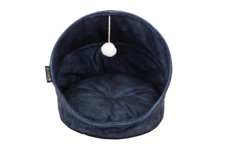 SCRUFFS Grotte pour chat bleu Kensington – Taille 44 x 44 x 48 cm