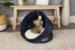 SCRUFFS Grotte pour chat bleu Kensington – Taille 44 x 44 x 48 cm