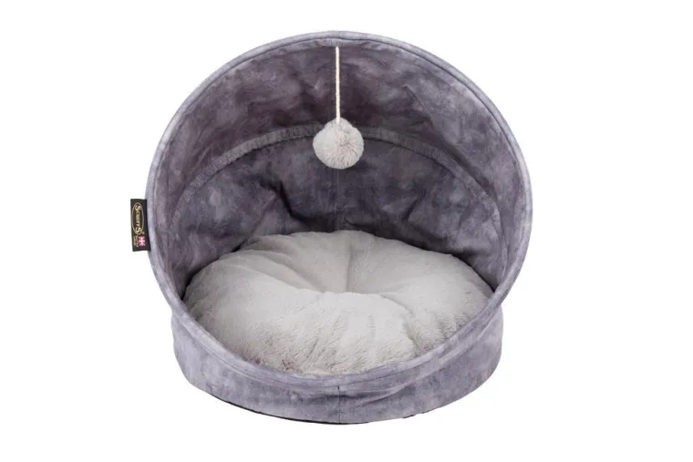 SCRUFFS Grotte pour chat gris Kensington – Taille 44 x 44 x 48 cm