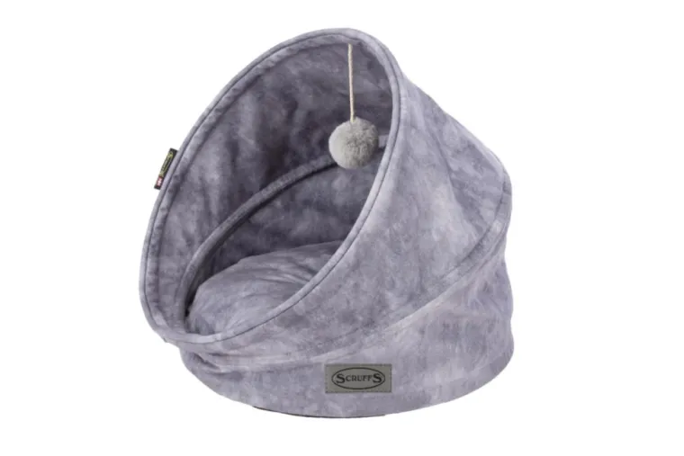 SCRUFFS Grotte pour chat gris Kensington – Taille 44 x 44 x 48 cm