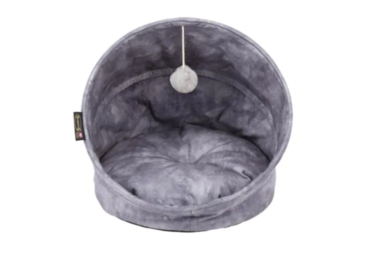 SCRUFFS Grotte pour chat gris Kensington – Taille 44 x 44 x 48 cm