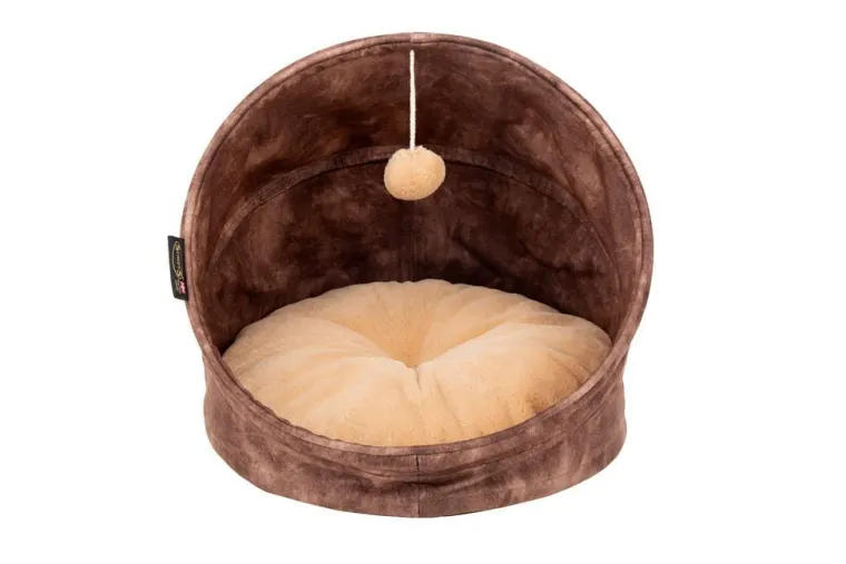 SCRUFFS Grotte pour chat marron Kensington – Taille 44 x 44 x 48 cm