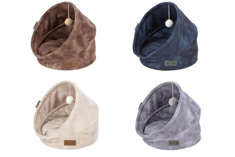 SCRUFFS Grotte pour chat marron Kensington – Taille 44 x 44 x 48 cm