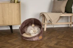 SCRUFFS Grotte pour chat marron Kensington – Taille 44 x 44 x 48 cm