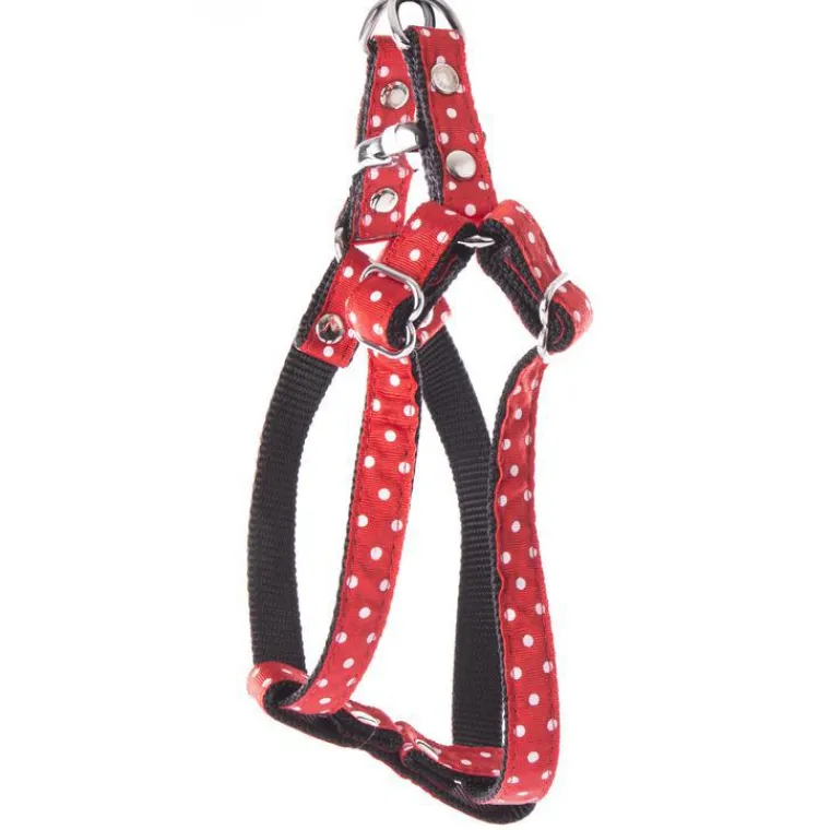 MARTIN SELLIER Harnais baudrier Pois pour chien coloris rouge - S