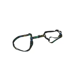MARTIN SELLIER Harnais chat bleu à motif 10 mm - 35/50 cm