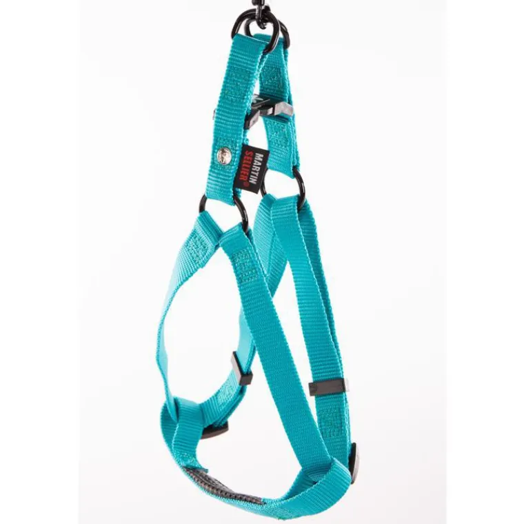 MARTIN SELLIER Harnais réglable baudrier turquoise 20-50/70 cm