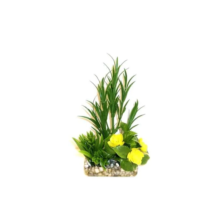 LABEO Jardin herbe vert en plastique 18 cm