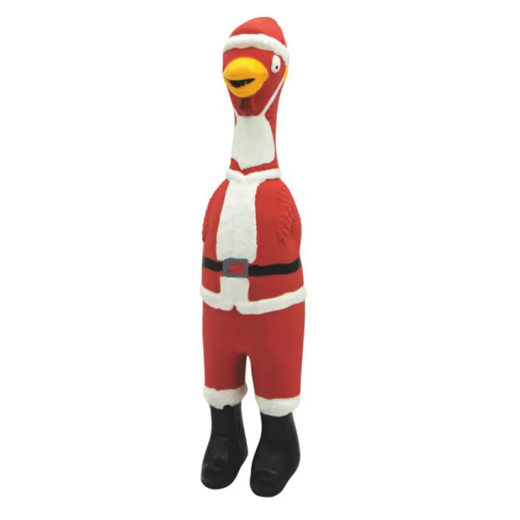 BUBIMEX Jouet de Noël pour chien poulet en latex coloris rouge - 23 cm