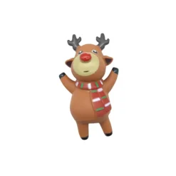 BUBIMEX Jouet de Noël pour chien renne en vinyle coloris marron - 12 cm