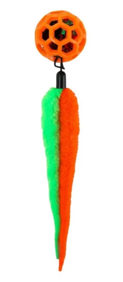 WOUAPY Jouet pour chat balle et queue chenilles coloris orange - Ø 4,8 cm