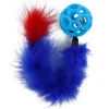 WOUAPY Jouet pour chat balle et queue boa coloris bleu - Ø 4,8 cm